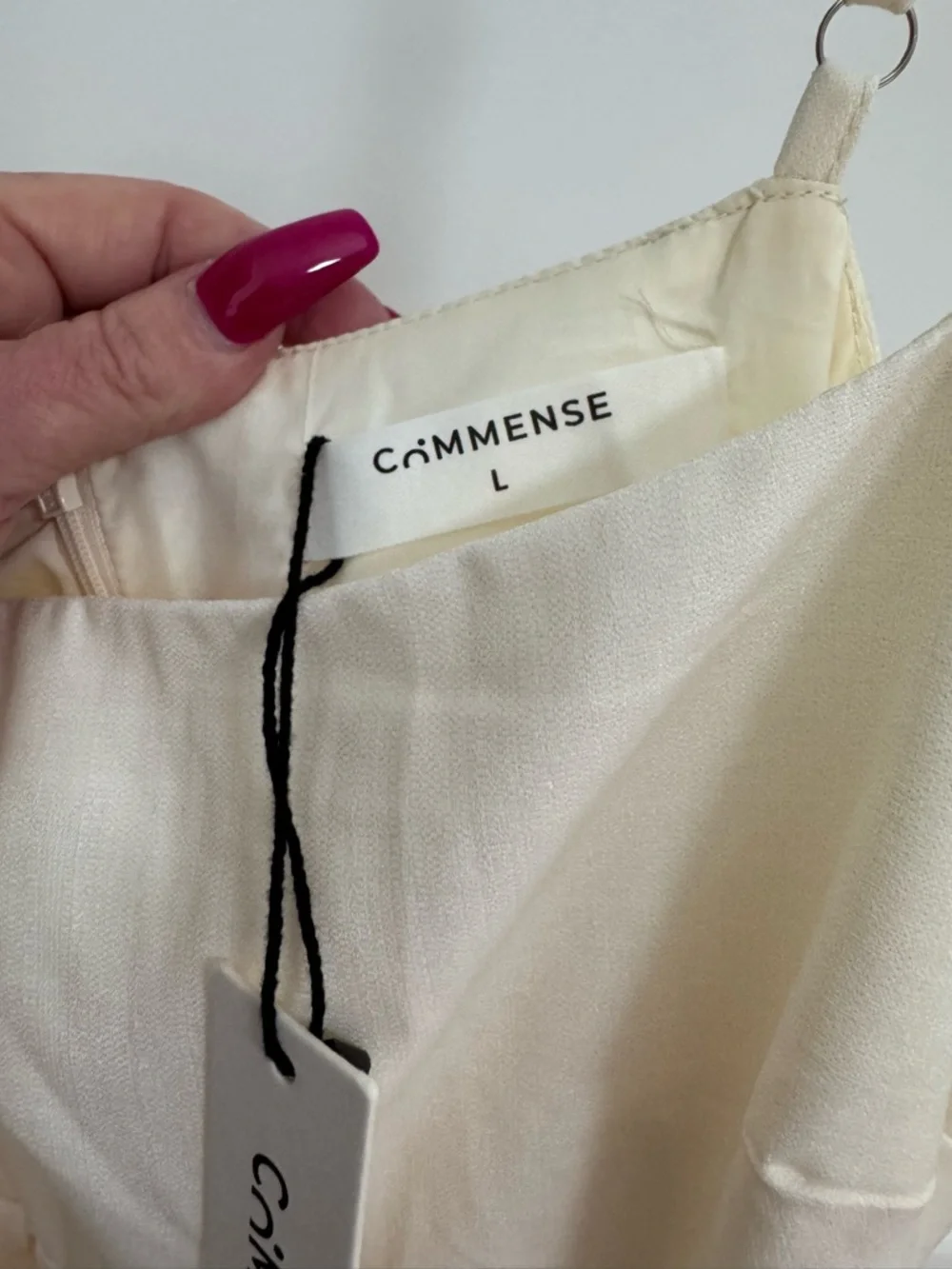 Commense Ivory Maxi Dress with Pink Floral Border - Picture 9 of 12